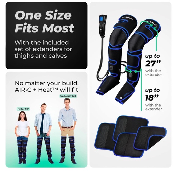 🆕 ReAthlete Air-C + Heat Therapy Air Compression Full Leg Massagers - Picture 2 of 9